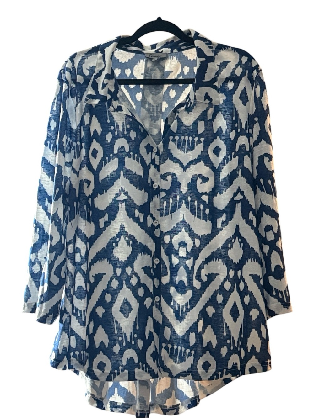 Shana Ikat Button Front Top Size XL